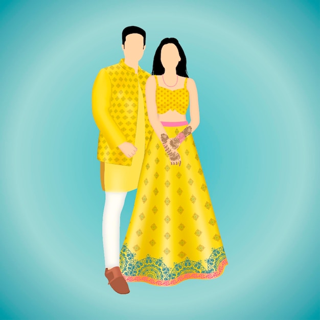 Indischer Haldi-Charakter. Indische Hochzeit