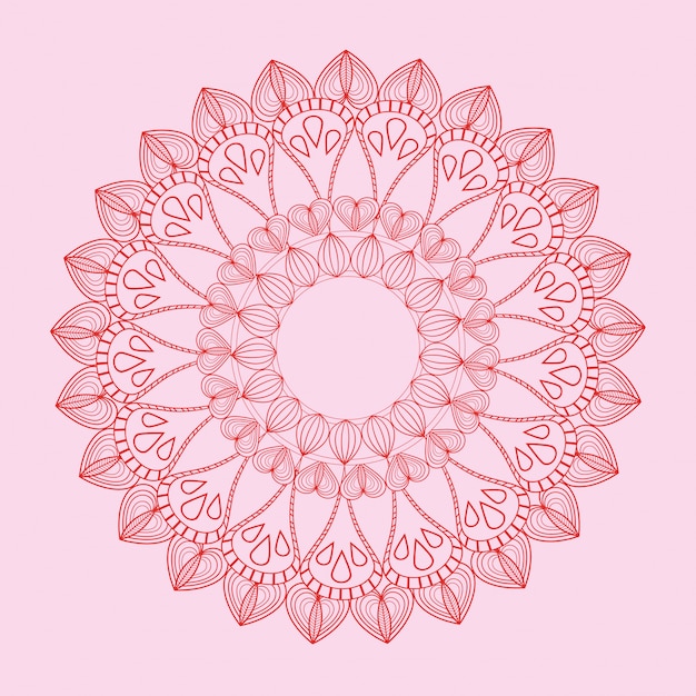 Indisches Emblem des rosa Mandala