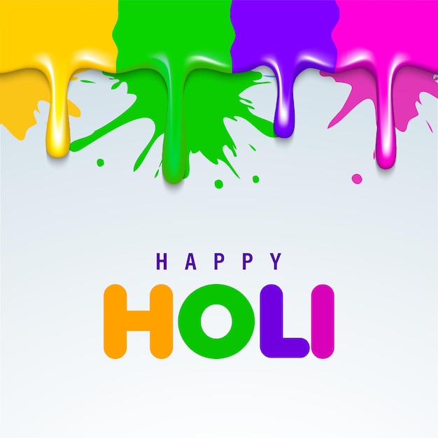 Indisches fest der farben glückliches holi-konzept mit fließenden glänzenden flüssigen farben