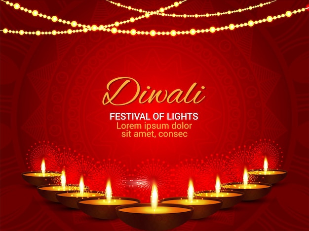 Indisches festival des lichts glücklicher diwali-hintergrund