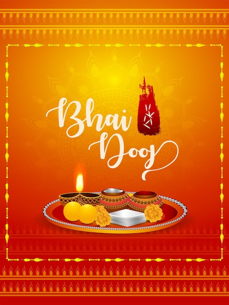 Indisches festival happy bhai dooj design poster