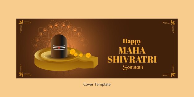 Indisches festival happy maha shivratri deckblatt designvorlage