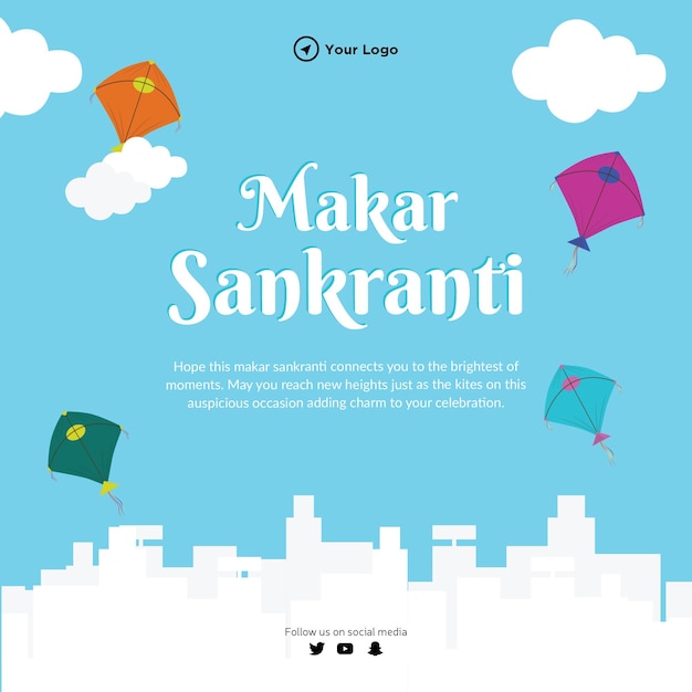 Indisches Festival Makar Sankranti Banner-Design-Vorlage