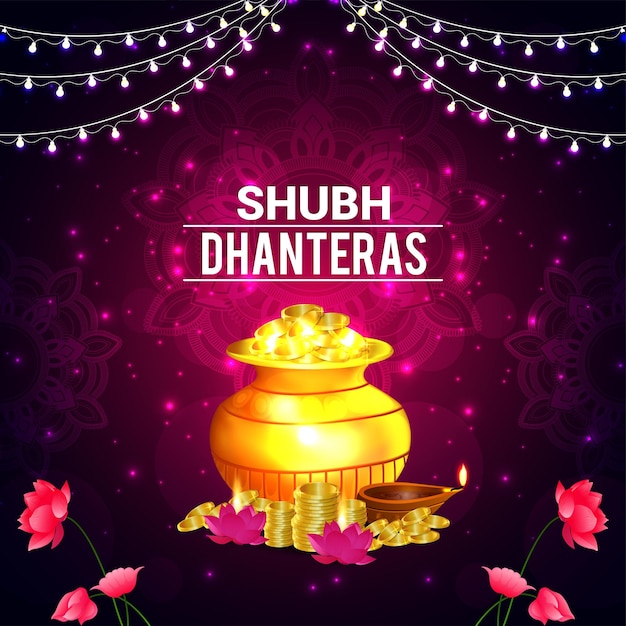 Indisches Festival Shubh Dhanteras Feier Grußkarte