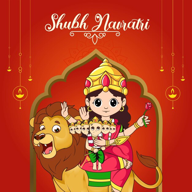 Indisches festival shubh navratri bannerdesign