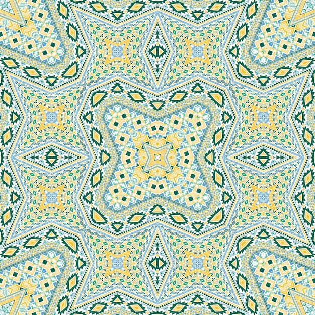 Indisches nahtloses Ornament Grafikdesign orientalischer geometrischer Hintergrund Kleidung mit ethnischem Druck