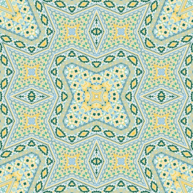 Indisches nahtloses ornament grafikdesign orientalischer geometrischer hintergrund kleidung mit ethnischem druck