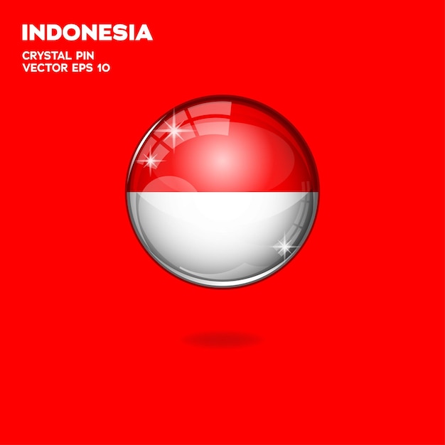 Indonesien flagge 3d-schaltflächen