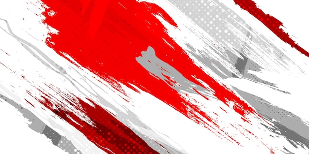 Indonesien-Flagge mit Pinselkonzept Glücklicher indonesischer Unabhängigkeitstag Flagge Indonesiens im Grunge-Stil