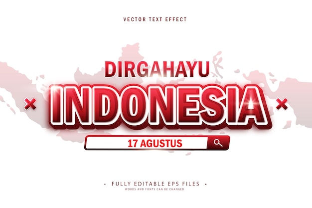 Indonesien Merdeka Texteffekt, Garuda Indonesien, Dirgahayu Indonesien, Merdeka Indonesien Texteffekt