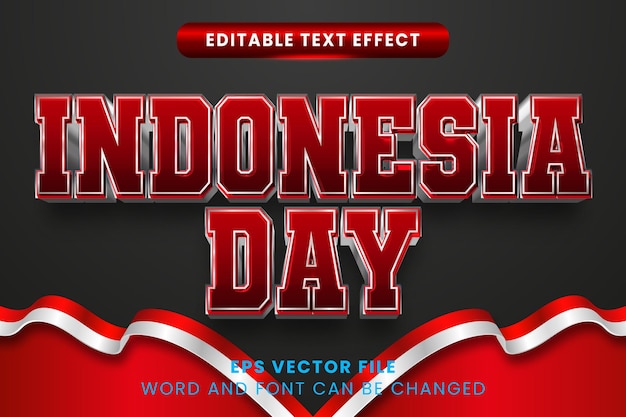 Indonesien tag 3d bearbeitbare text-effekt