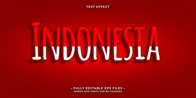 Vektor indonesien texteffekt editierbar eps cc