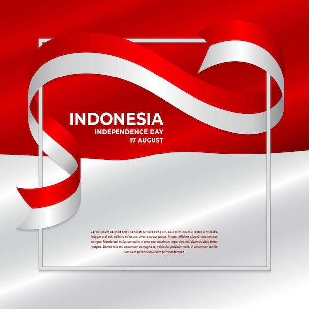 Indonesien Unabhängigkeitstag Banner Vorlage