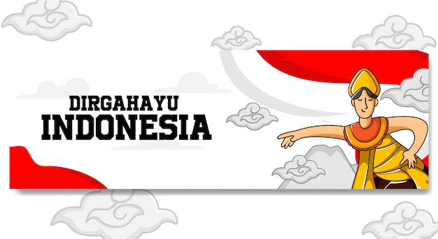 Indonesien unabhängigkeitstag landschaft banner design