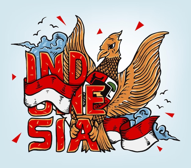 Indonesien-unabhängigkeitstag-logo-vektor eps 10