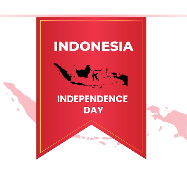 Indonesien-unabhängigkeitstag mit indonesien-karten-hintergrund-illustrationen stock clipart