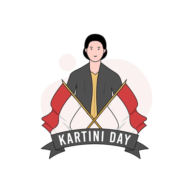Vektor indonesische frauenhelden kartini day banner designvorlage