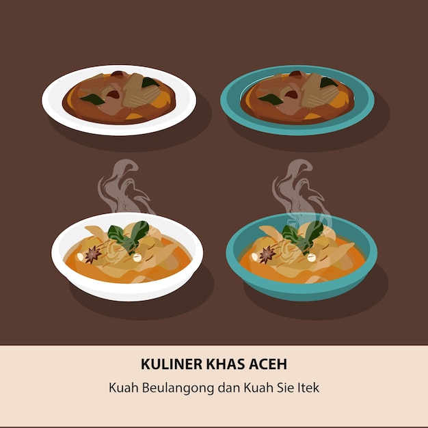 Indonesische kulinarische Spezialitäten aus der Region Aceh