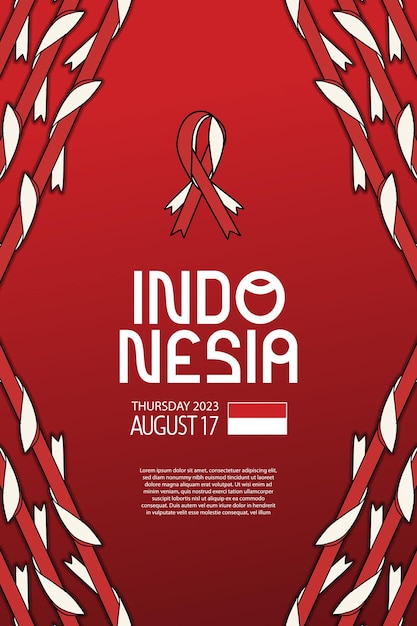 Indonesische rot-weiße Poster-Hintergrundillustration