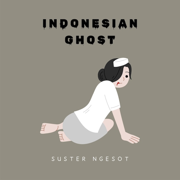 Vektor indonesisches ghost-vektor-flachkonzept