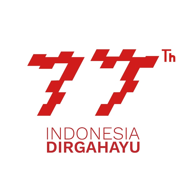 Vektor indonesisches unabhängigkeitstag-logo dirgahayu bedeutet langlebigkeit oder langlebig