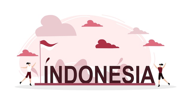 Indonesisches unabhängigkeitstag-vektordesign für indonesien merdeka