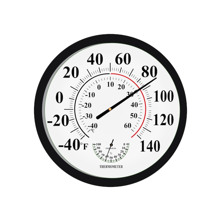Vektor indoor-outdoor-thermometer-illustration handzeichnung auf weißem hintergrund