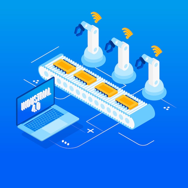 Industrie 4.0, Internet der Dinge, Isometrische Fabrikautomation