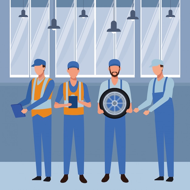 Industrie Auto Herstellung Cartoon