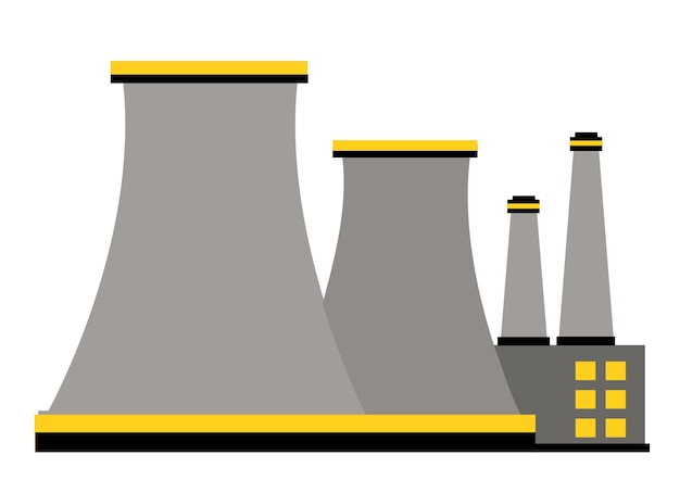 Industrie-fabrik multicolor vector city silhouette objektelement retro