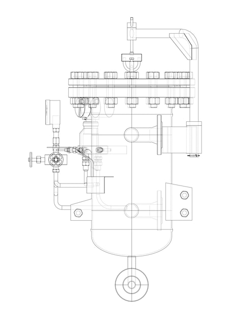 Industrieluftfilter mit hähnen und manometer