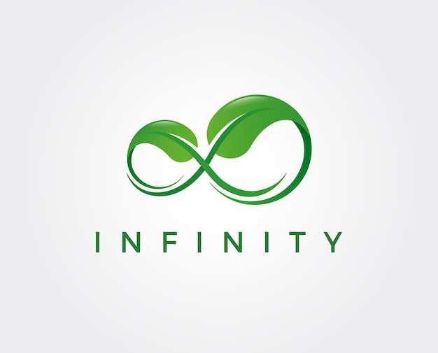 Infinity green eco logo design looped leaf vector template bio-produkt logo-symbolenergie-vektor-symbol-symbol oder logo