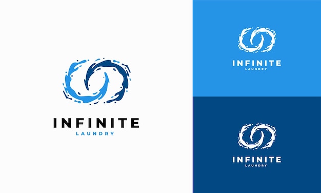 Infinity laundry logo-konzept abstraktes laundry-logo entwirft konzeptvektor