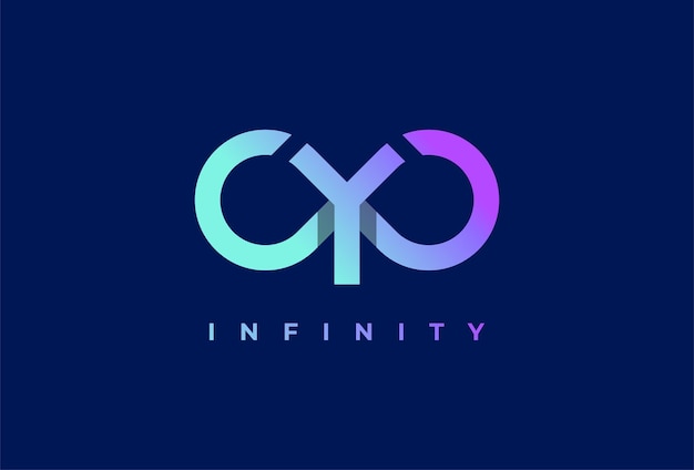 Infinity-logo. buchstabe y mit infinity-icon-kombination. geeignet für technologie und firmenlogo