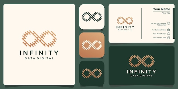 Infinity-logo-vorlage, schleife mit linienkonzept