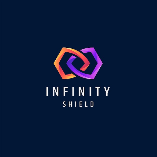 Infinity-schild sicherheit bunte farbverlauf logo-design-vorlage