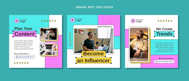 Influencer Social-Media-Posts Vorlage Design d