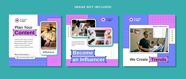 Influencer Social-Media-Posts Vorlage Design d