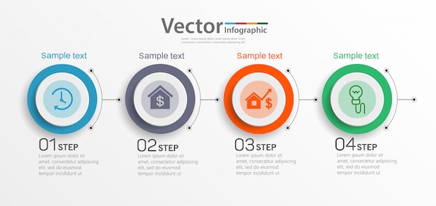 Infografik business design mit 4 optionen