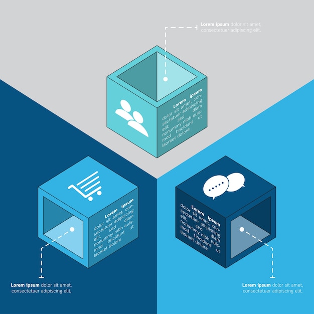 Infografik-business-präsentation-box-konzept.