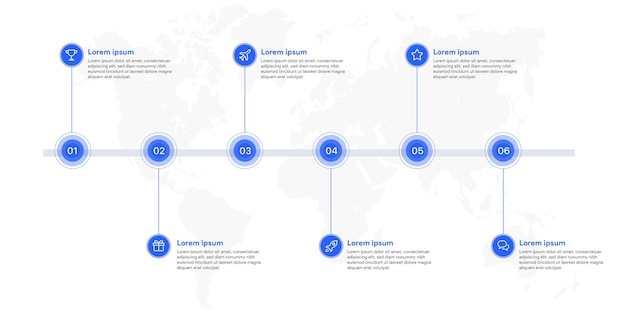 Infografik Business Templet in 6 Optionen