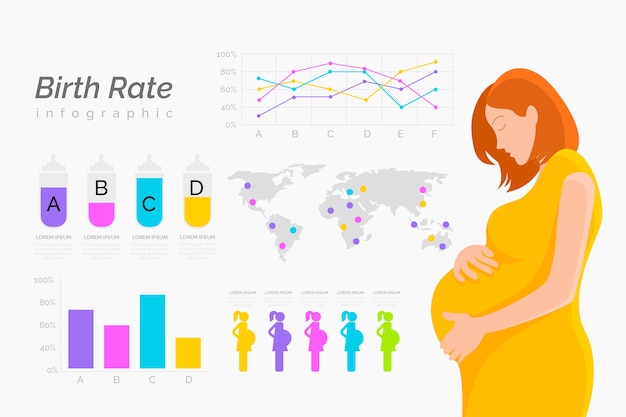 Infografik-design der geburtenrate