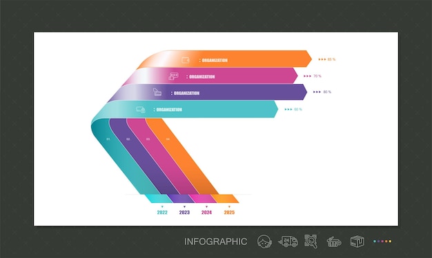 Infografik-design mit symbolen und 4 optionen oder schritten. infografik-geschäftskonzept.