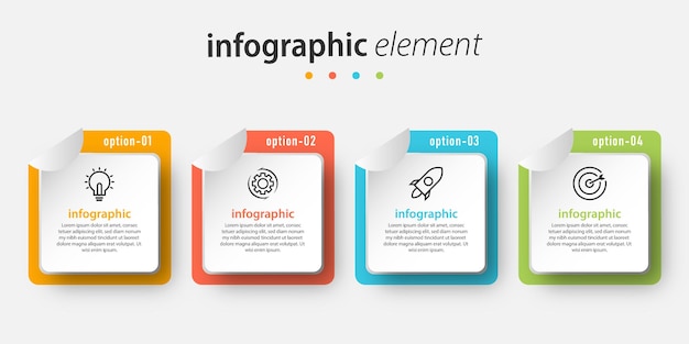 Infografik Design Präsentationsvorlage mit vier Optionen