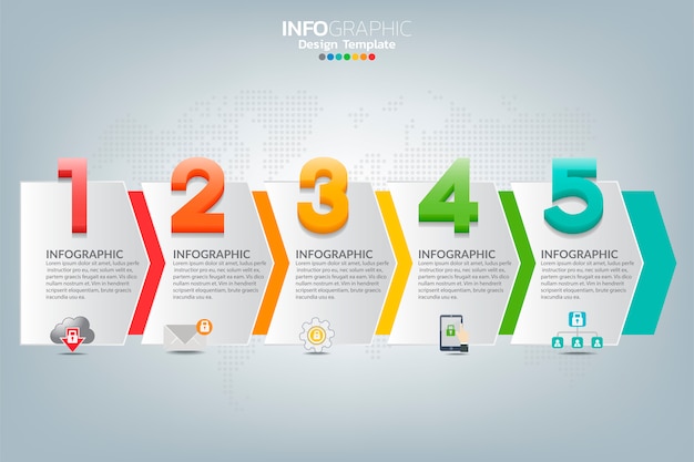 Infografik-design und symbole können für workflow-layout, diagramm, bericht und webdesign verwendet werden. geschäftskonzept mit optionen, schritten oder prozessen.