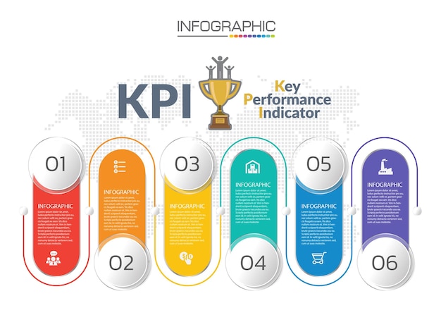 Infografik-diagramm mit geschäftskonzept, 6 optionen können für das geschäftskonzept mit 6 schritten verwendet werden.