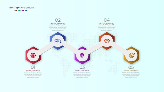 Infografik-element mit fünf optionen