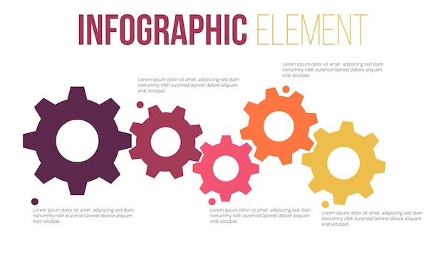 Vektor infografik-element mit informationen zum zahnradsymbol