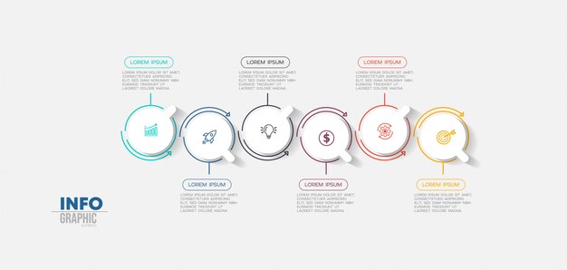 Infografik-Element mit Optionen und Schritten.
