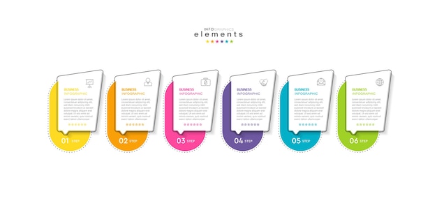 Vektor infografik-element mit symbolen und 6 optionen oder schritten.